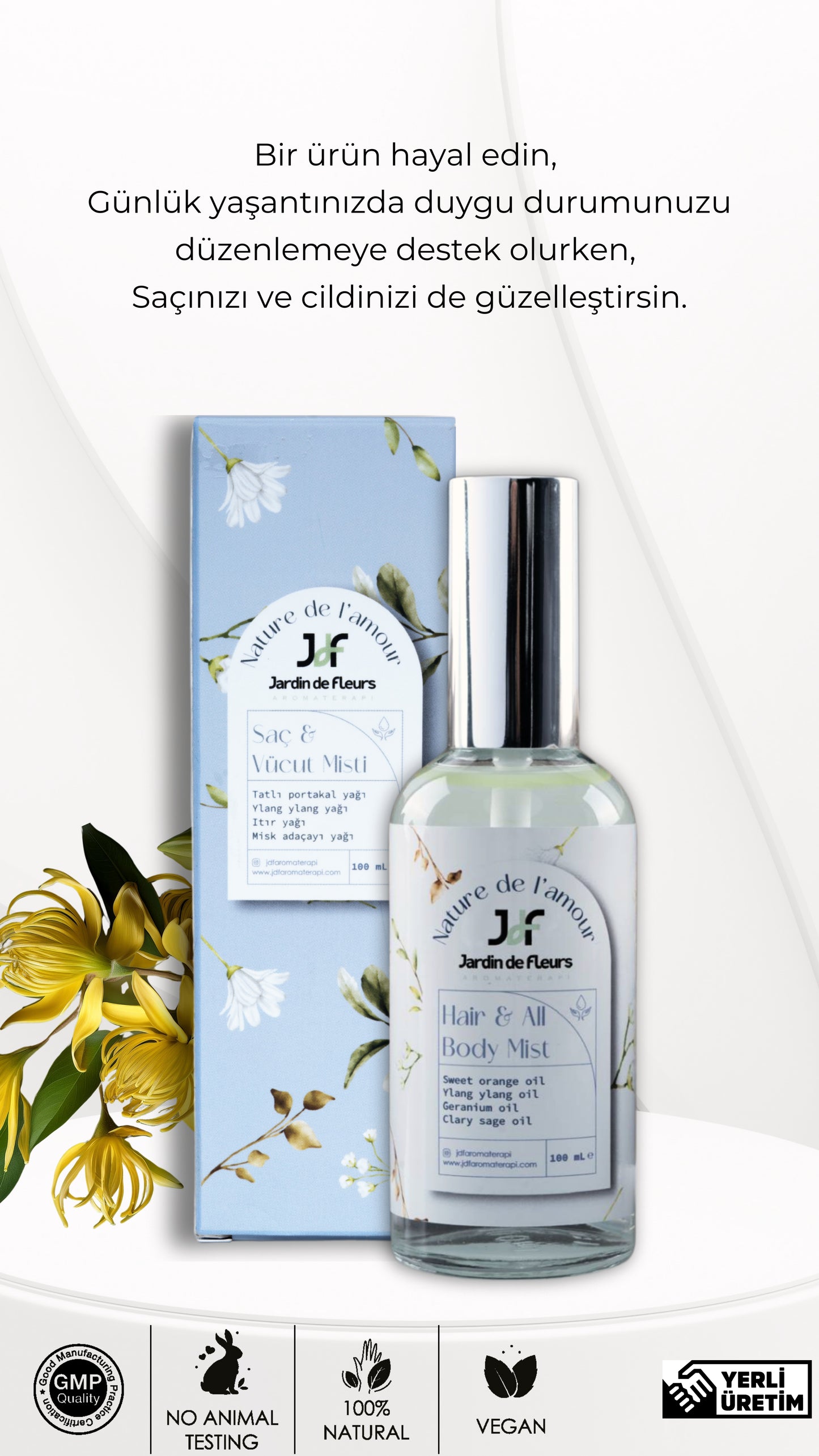 JdF Aromaterapi Nature de l'amour - Saç, Yüz ve Tüm Vücut Misti 100 mL